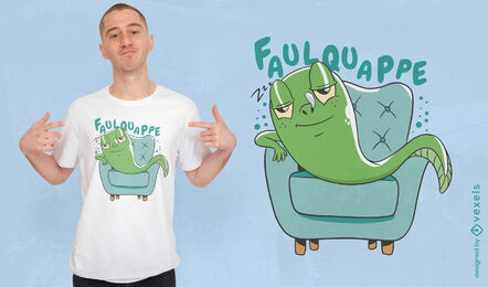 Animal de girino relaxando no design de camiseta de cadeira