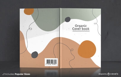 Diseño de portada de libro de formas orgánicas abstractas