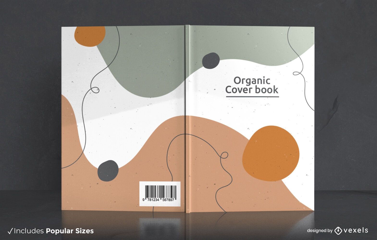 Abstract organic shapes book cover design