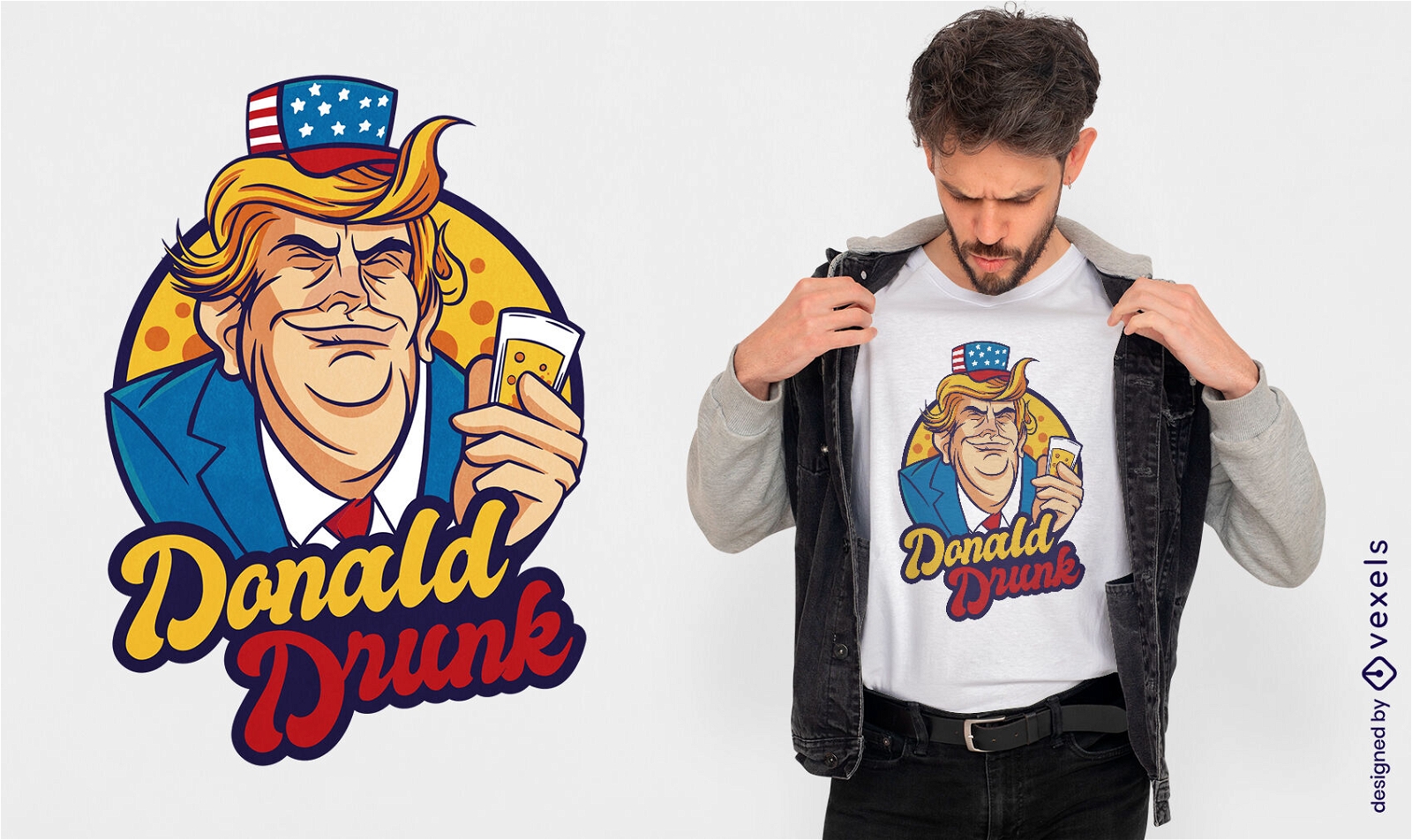 Donald viaje con diseño de camiseta de cerveza.