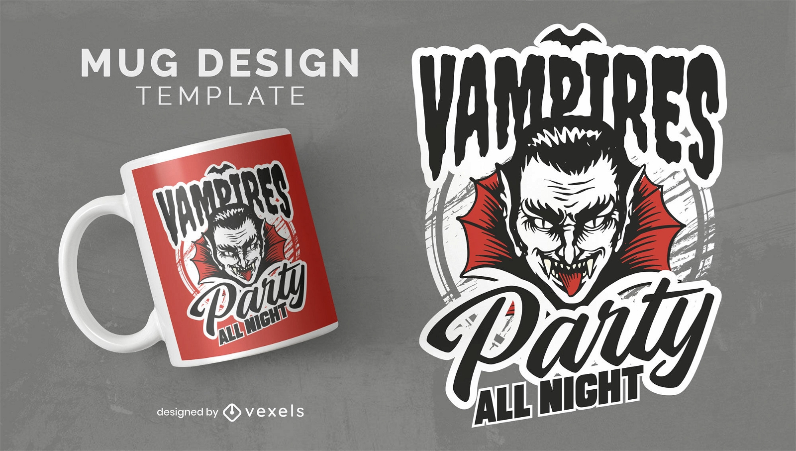 Design de caneca de festa de vampiros