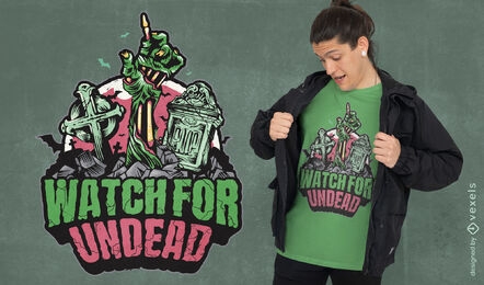 Preste atenção ao design de camiseta de Halloween dos mortos-vivos