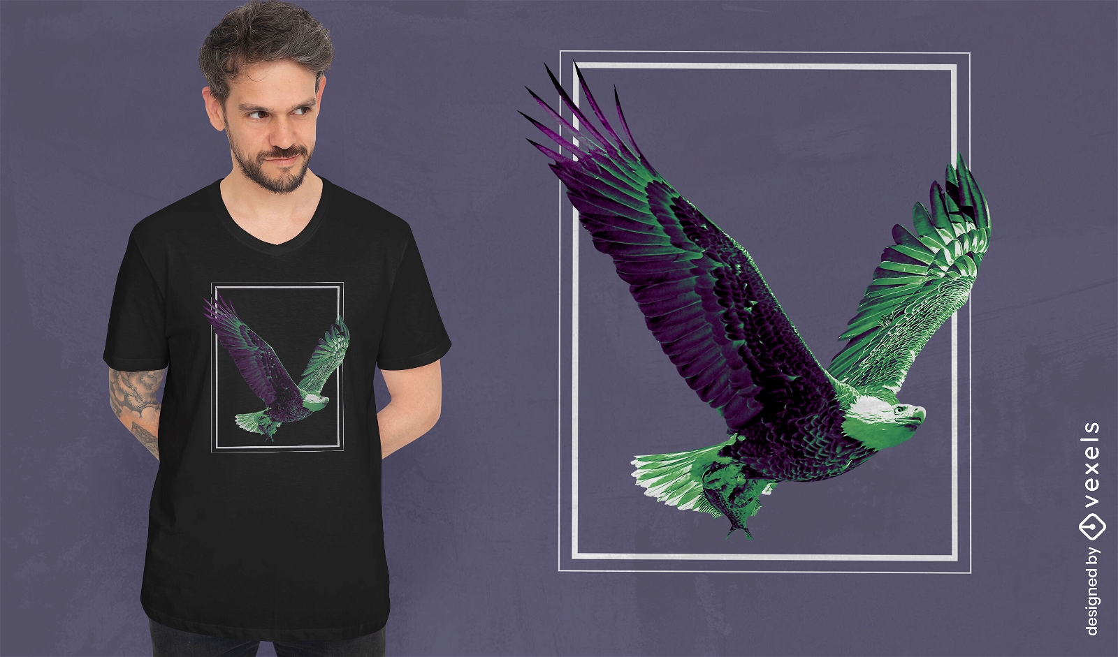 Eagle flying in the sky t-shirt psd