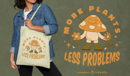 Gardener mushroom tote bag design