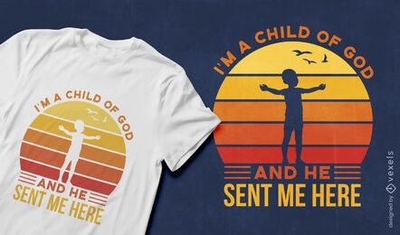Design de camiseta religiosa filho de deus