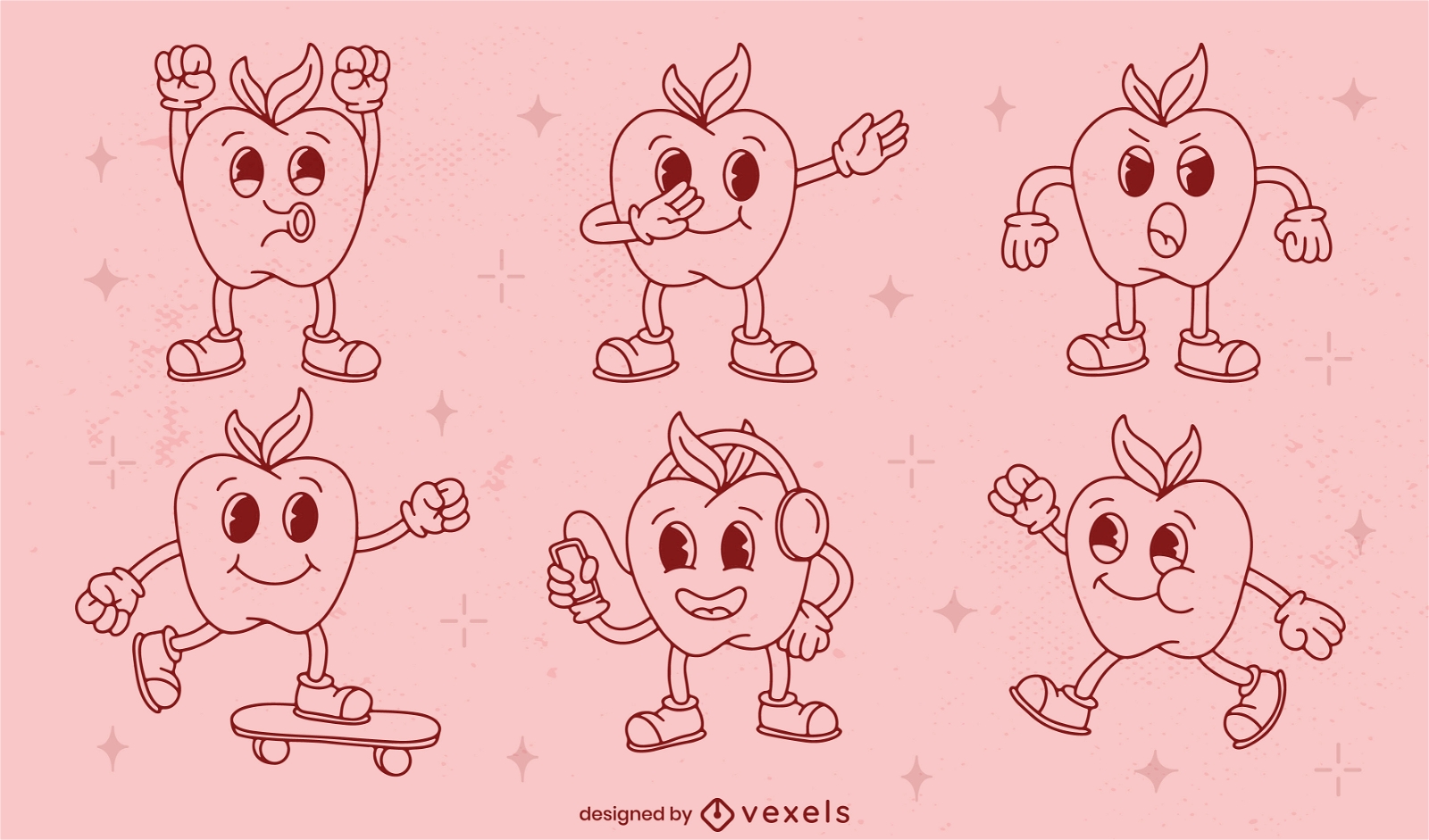 Apple cartoon character set