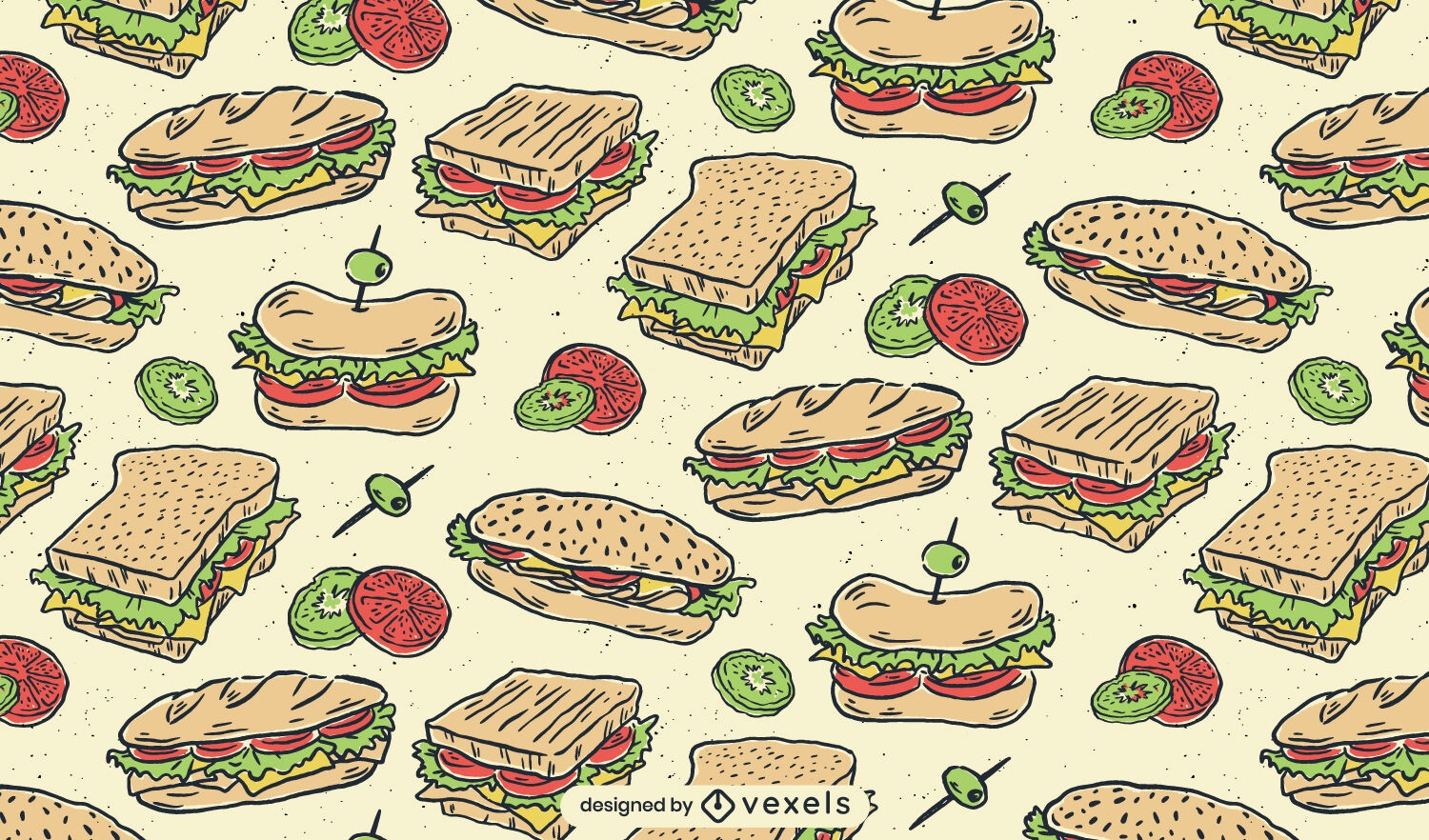 Diseño de patrón de sándwiches