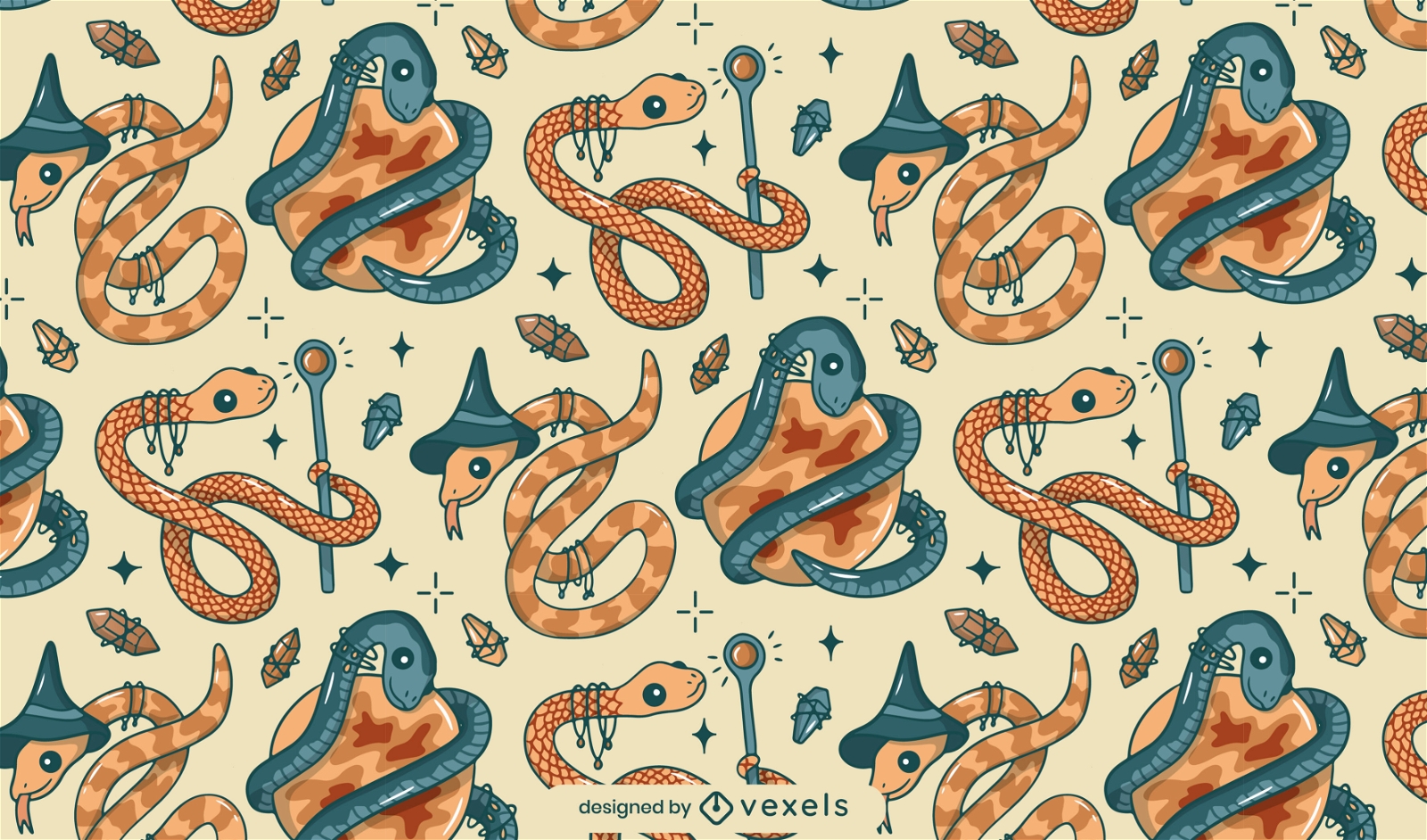 Diseño de patrón de serpiente asistente esotérico