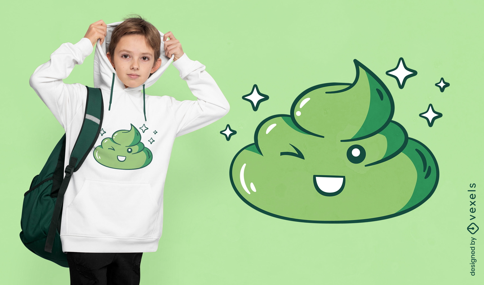 Diseño de camiseta kawaii wasabi