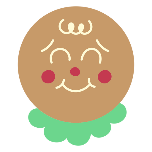Una alegre cara de pan de jengibre sonríe Diseño PNG