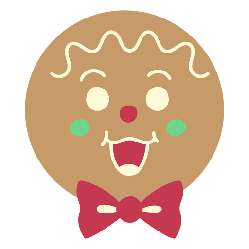 A smiling gingerbread face PNG Design