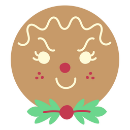 Cute Smiling Gingerbread Face PNG & SVG Design For T-Shirts