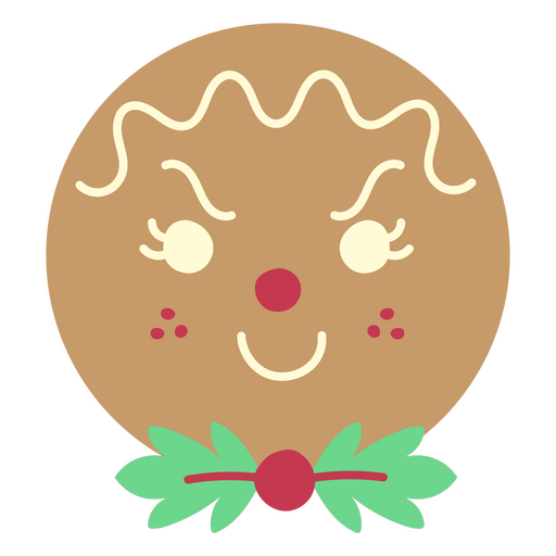 Cute smiling gingerbread face PNG Design