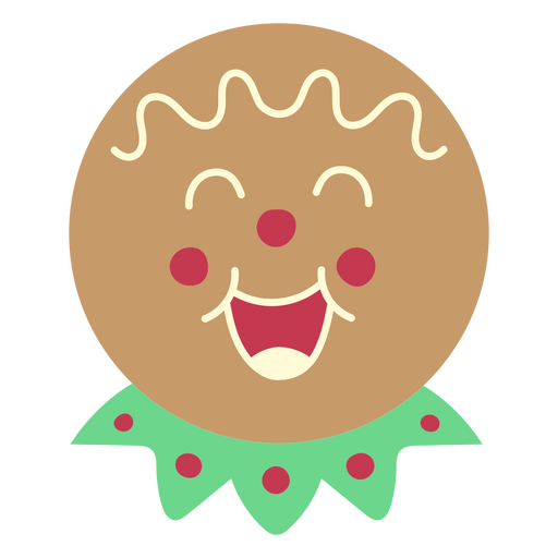 Cara de pan de jengibre con gran sonrisa Diseño PNG