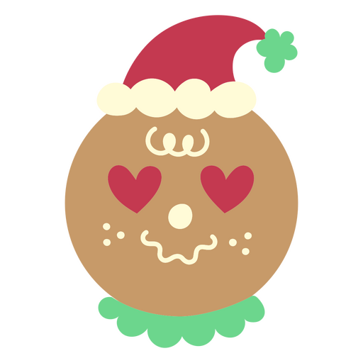 Rosto de gengibre com chapéu de natal e expressão amorosa Desenho PNG