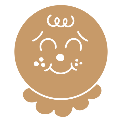 Rosto sorridente de gengibre com cabelo encaracolado Desenho PNG