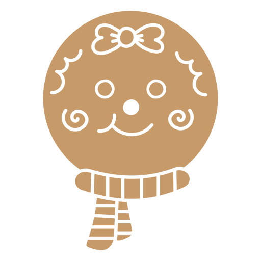 Rosto sorridente de gengibre com cabelo encaracolado e um laço Desenho PNG