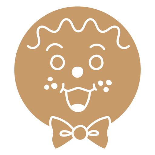 Cara de pan de jengibre sonriente con pecas Diseño PNG