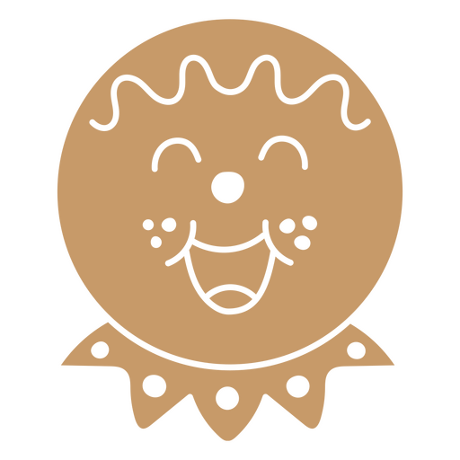 Smiling gingerbread face with lace collar PNG Design