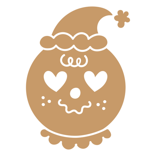 Gingerbread face with loving expression PNG Design