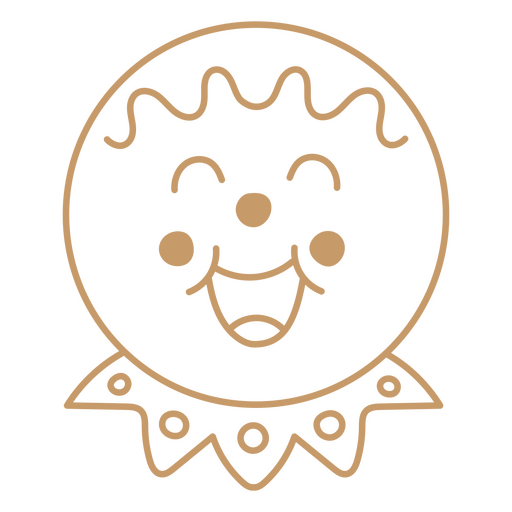 Cara de pan de jengibre con una gran sonrisa Diseño PNG