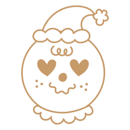 Rosto bonito de gengibre com chapéu de natal e expressão amorosa Desenho PNG