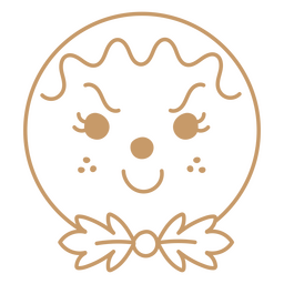 Rosto de gengibre com um laço em forma de folha Desenho PNG