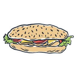 Un delicioso bocadillo con verduras frescas Diseño PNG