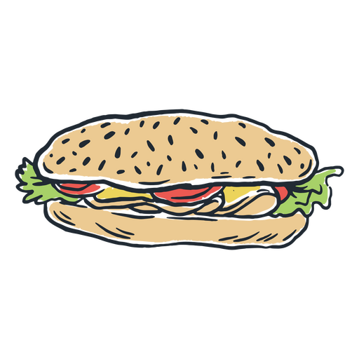 A delicious sandwich with fresh vegetables PNG Design