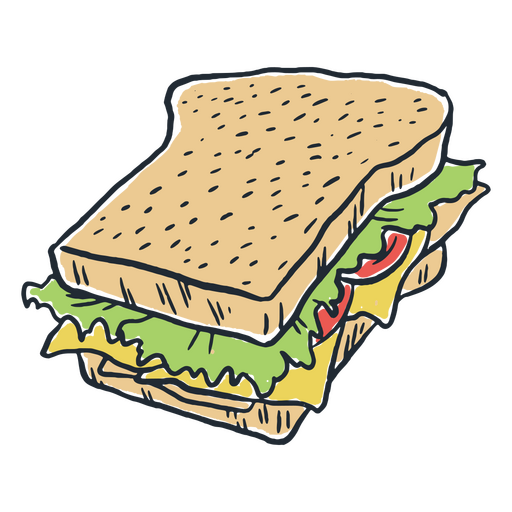 Sándwich con queso Diseño PNG