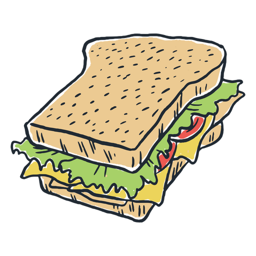 Sandwich with cheese PNG Design