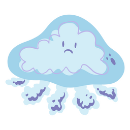 Personagem de água-viva triste bonito Desenho PNG