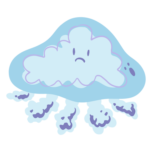 Cute sad jellyfish character PNG Design