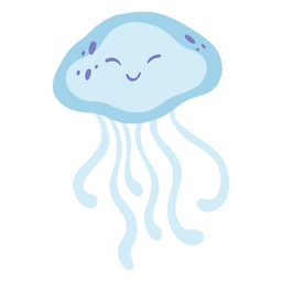 Cute happy jellyfish character