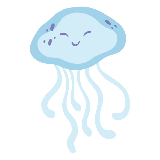 Cute happy jellyfish character PNG Design