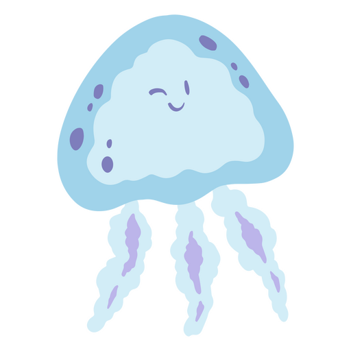 Lindo personaje de medusa guiñando un ojo Diseño PNG