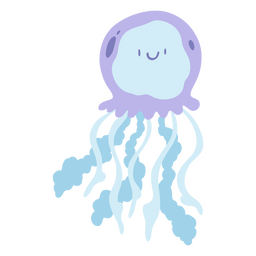 Cute sea animal jellyfish character Transparent PNG