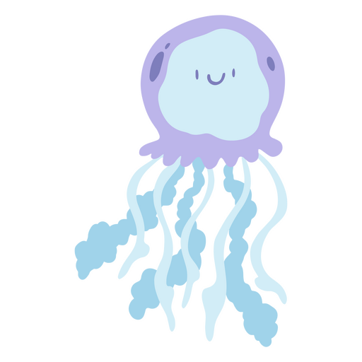 Cute sea animal jellyfish character PNG Design