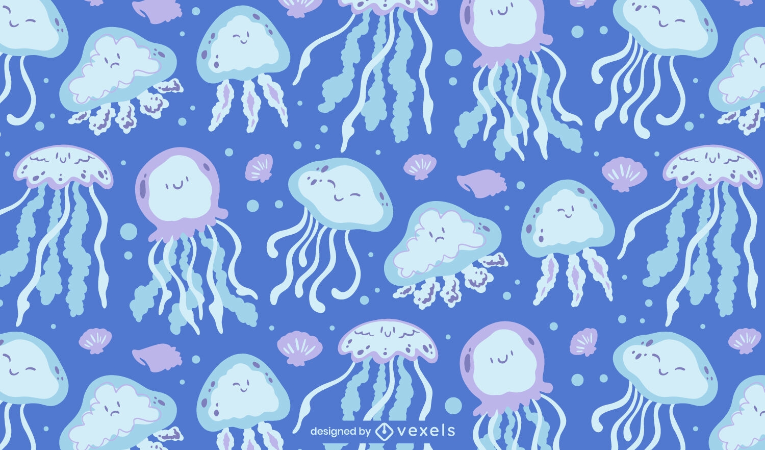 Jellyfish characters pattern design