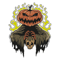 Personagem de Halloween de cabeça de abóbora Desenho PNG