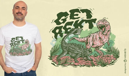 Dinosaurs fighting t-shirt design