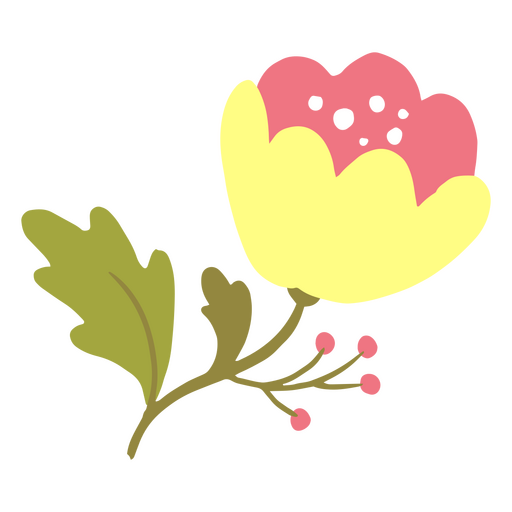 Flor delicada con pétalos amarillos Diseño PNG