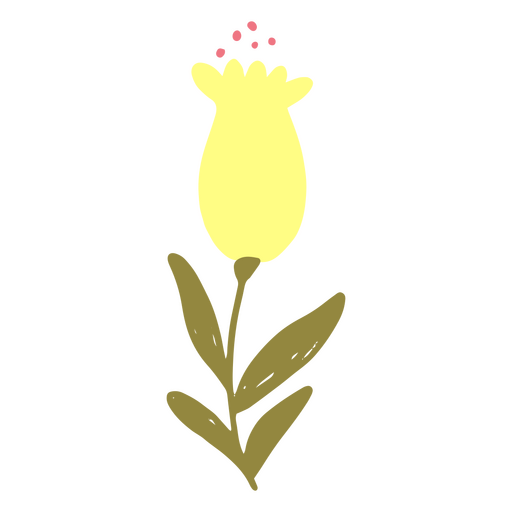 Planta de casa delicada com flores amarelas Desenho PNG