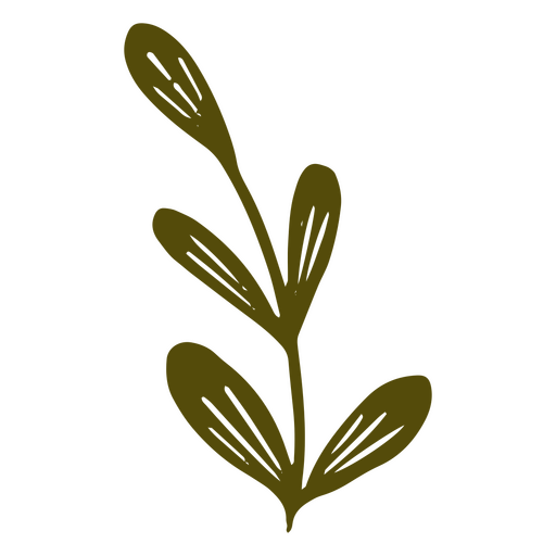 Rama verdosa con algunas hojas Diseño PNG