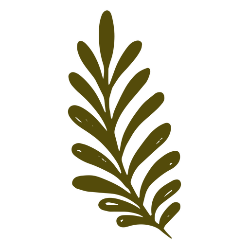 Rama verdosa con múltiples hojas Diseño PNG