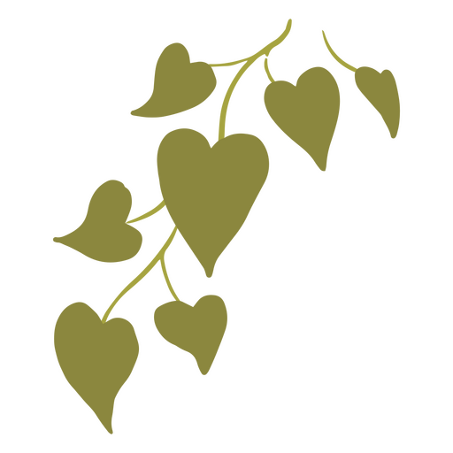 Heart-shaped green leaves PNG Design