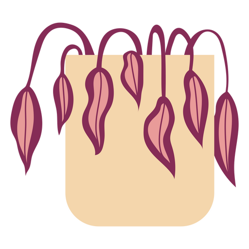 Houseplant leaves pot flat PNG Design