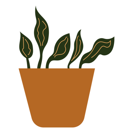 Houseplant pot nature flat PNG Design