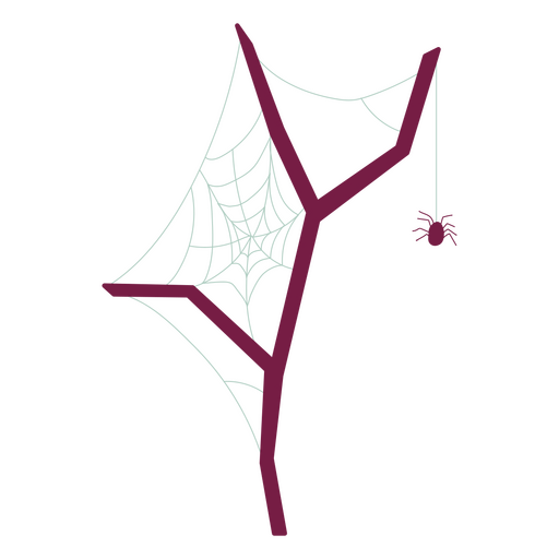 Branch with a spider web PNG Design