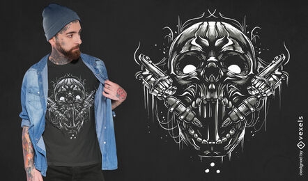 Tattoo Maschine Totenkopf T-Shirt Design